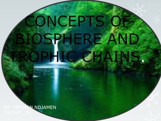 CONCEPTS OF
BIOSPHERE AND
TROPHIC CHAINS.
BY: HERMAN NDJAMEN
GROUP: 205
 