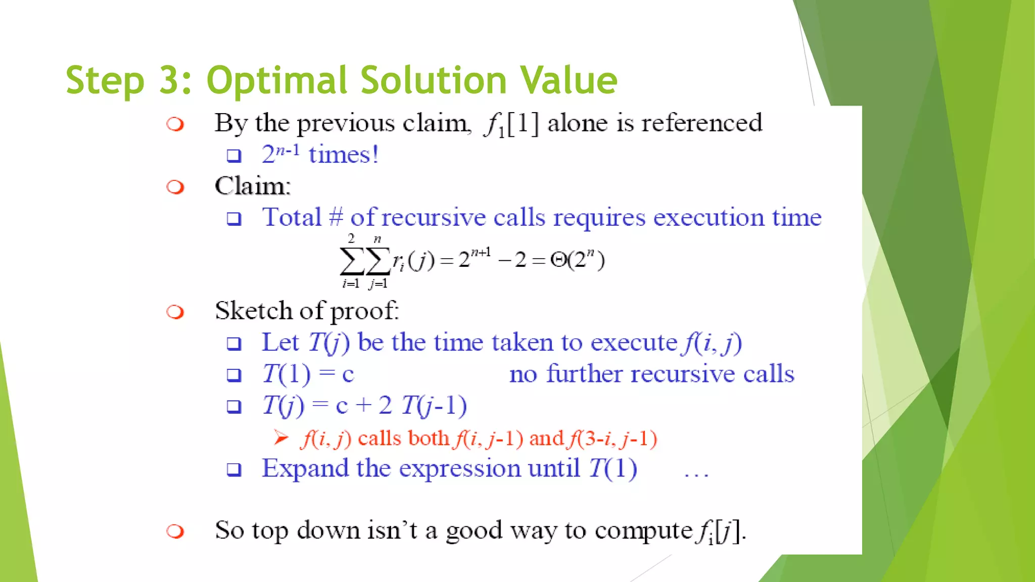 Step 3: Optimal Solution Value
 
