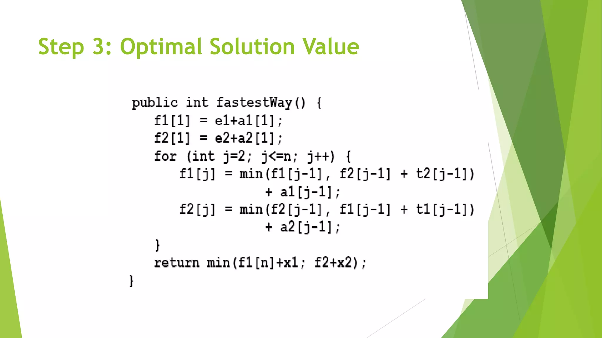 Step 3: Optimal Solution Value
 