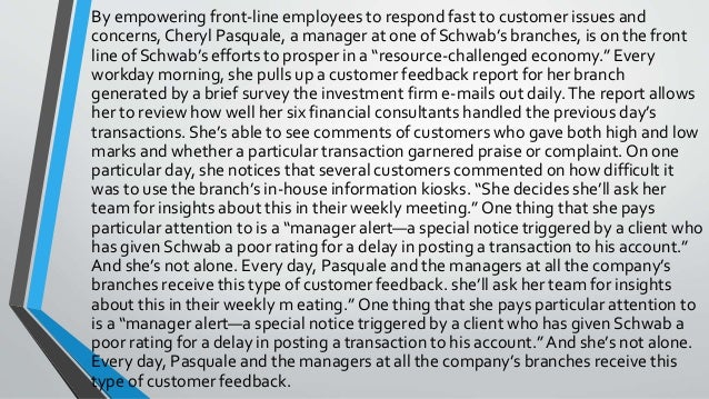 Describe and evaluate what charles schwab is doing picture