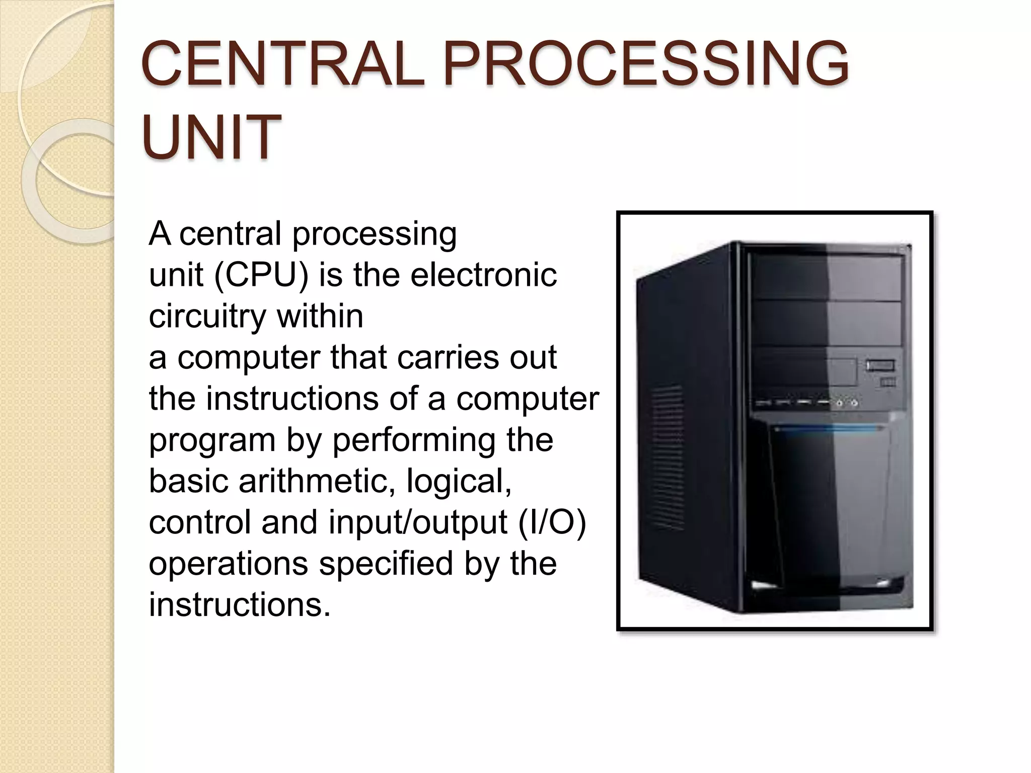 PRESENTATION ON COMPUTER SYSTEM | PPTX | Computer Peripherals | Computing