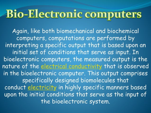 Presentation on Bio Computer | PPTX | Chemistry | Science