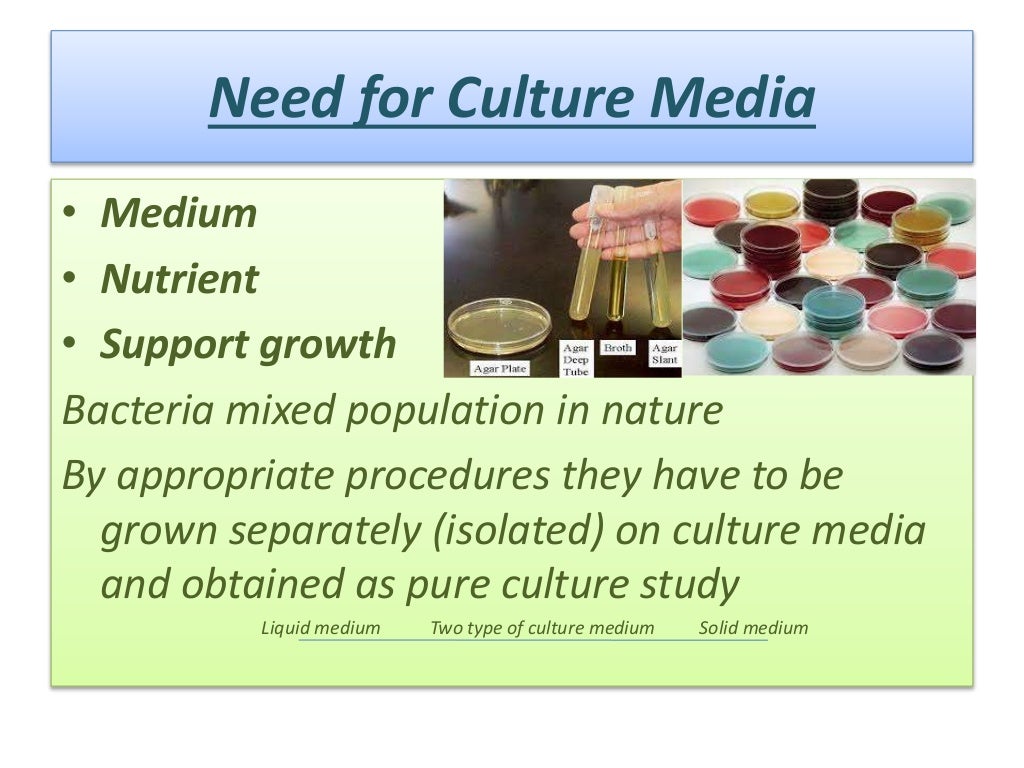 Culture Media and Culture Methods