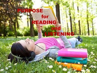PURPOSE
for
READING
and
LISTENING
 
