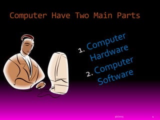 Computer Have Two Main Parts
9/1/2015 4
 