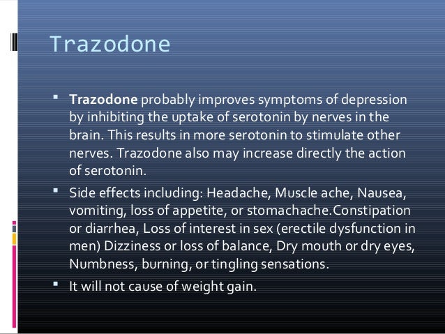 Trazodone Side Effects Weight Loss