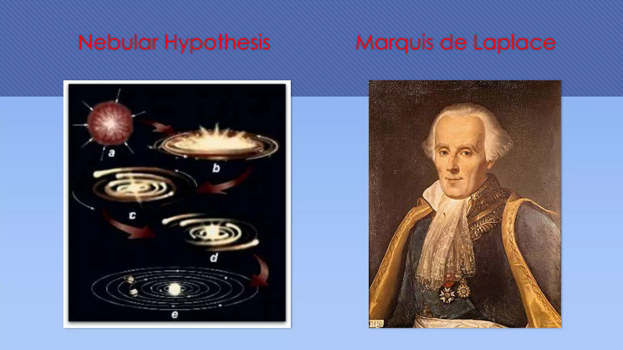 Nebular Hypothesis Marquis de Laplace
 