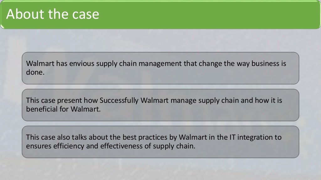 Walmart Supply Chain Management ( Case study)