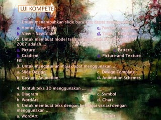 UJI KOMPETENSI
 