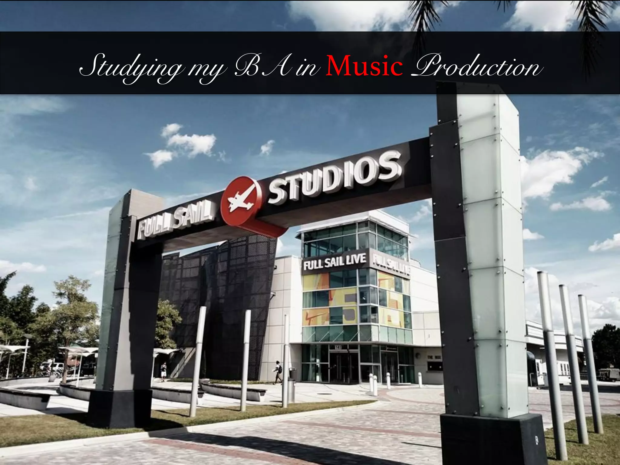 Studying my BA in Music Production 
Photo	
  By	
  Me	
  
 