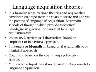behaviorist language acquisition