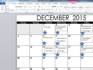 Production Schedule December 2015