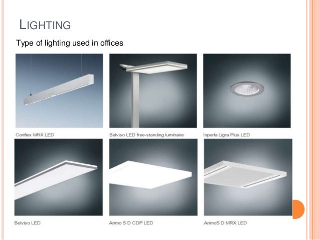 types of office lighting fixtures