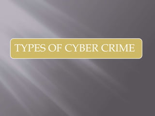 TYPES OF CYBER CRIME
 