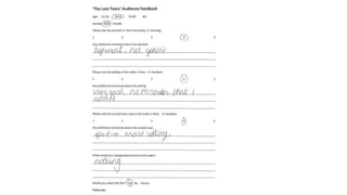 Audience feedback for 'The Lost Years' trailer