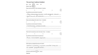 Audience feedback for 'The Lost Years' trailer