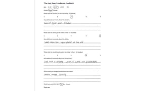 Audience feedback for 'The Lost Years' trailer