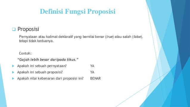 DEFINISI FUNGSI PROPOSISI DAN JENIS JENIS KUANTOR