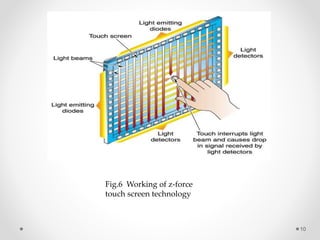 10
Fig.6 Working of z-force
touch screen technology
 