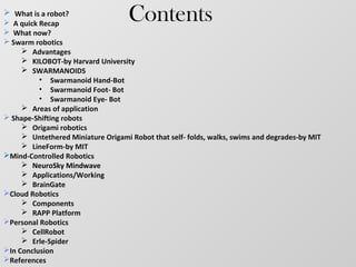 Robotic Contents Robotics of Future | PPT