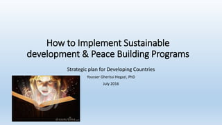 How to Implement Sustainable
development & Peace Building Programs
Strategic plan for Developing Countries
Yousser Gherissi Hegazi, PhD
July 2016
 