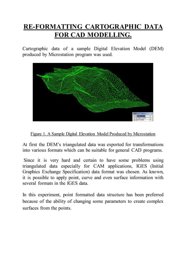 CAD CAM usage for manufacturing of Solid Relief Maps | DOCX | 3-D ...