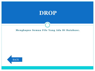 M e n g h a p u s S e m u a F i l e Y a n g A d a D i D a t a b a s e .
DROP
BACK
 