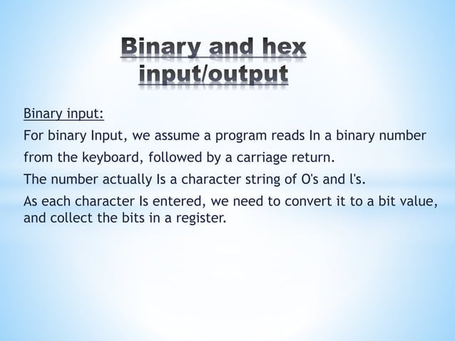 Binary and hex input/output (in 8086 assembuly langyage) | PPTX ...