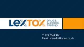 T: 029 2048 4141
Email: experts@lextox.co.uk
 