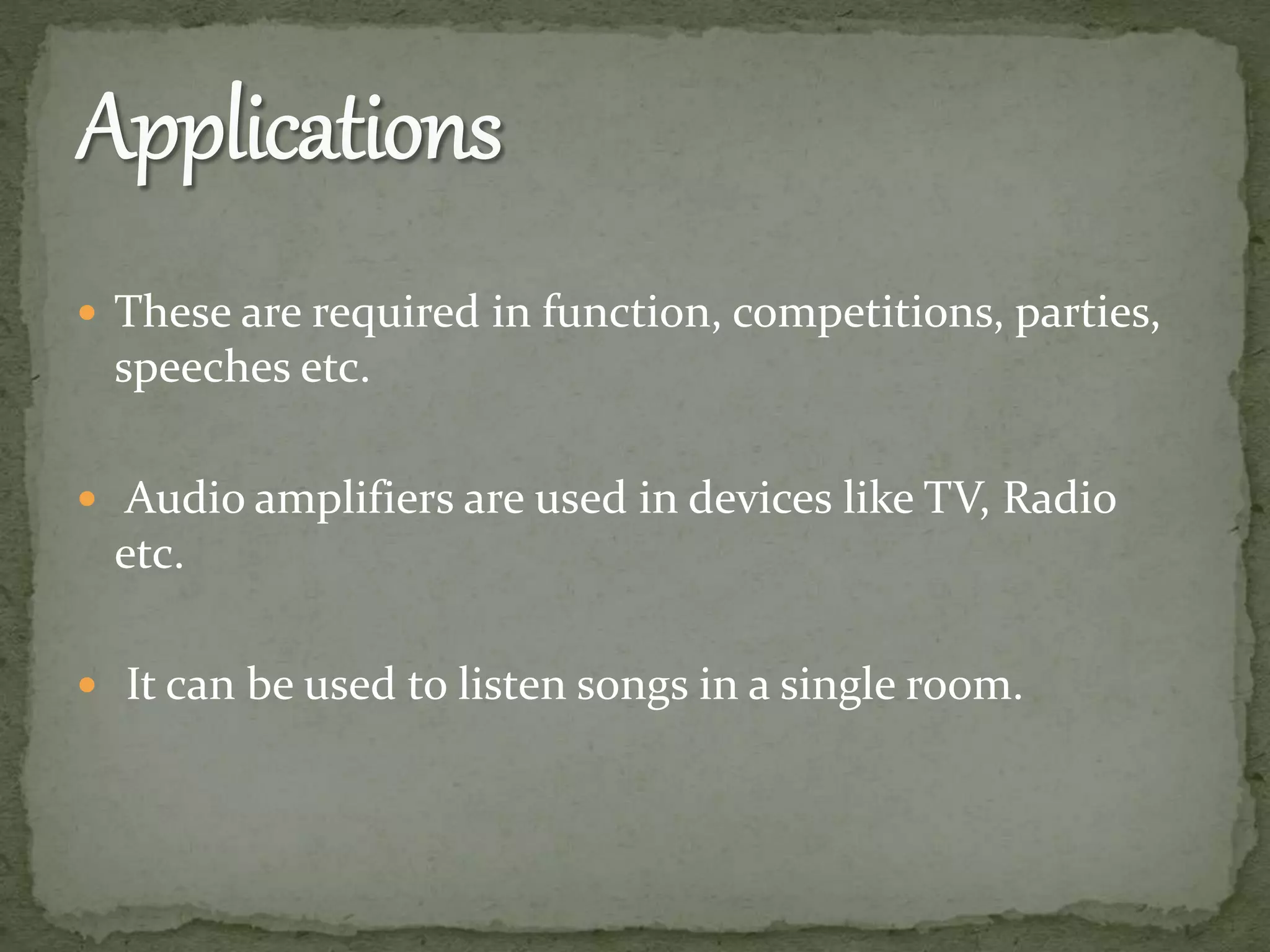 Audio Amplifier | PPT