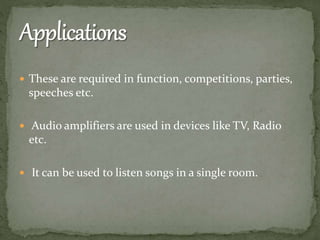 Audio Amplifier | PPTX
