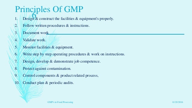 Good Manufacturing Practices Food Processing Good Manufacturing Practices Food Processing
