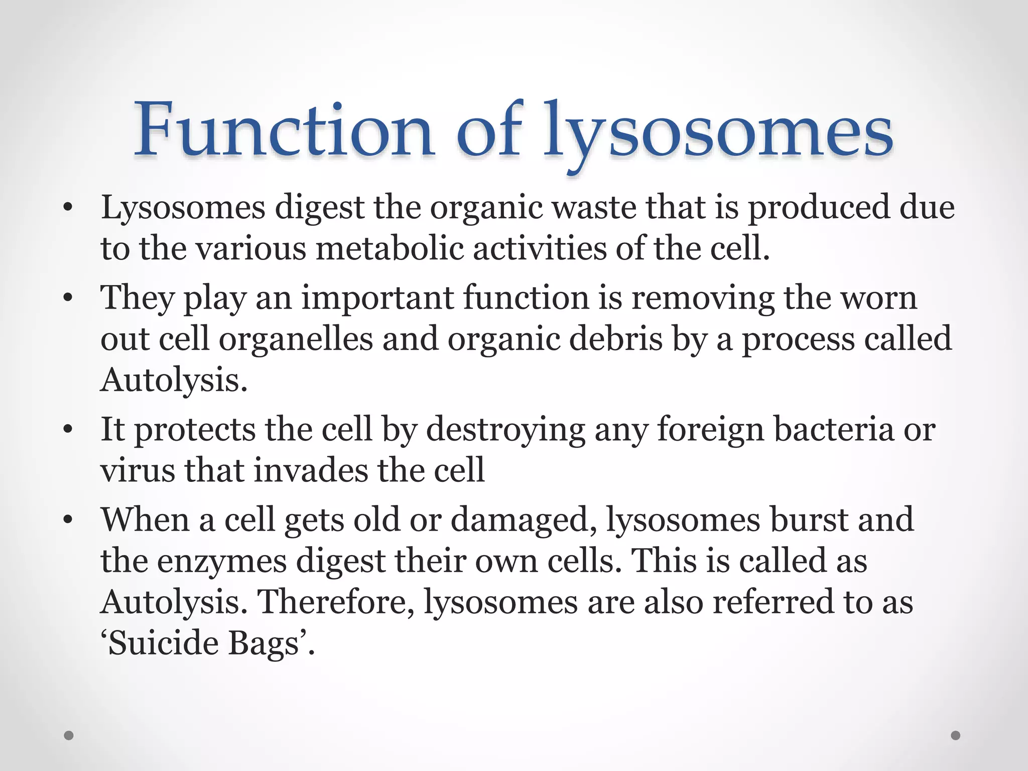 lysosomes | PPTX