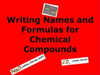 Names and Formulas for Compounds