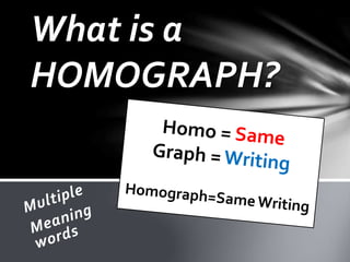 What is a
HOMOGRAPH?
 