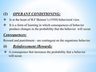 learning and Behavioral Approaches to Learning | PPTX