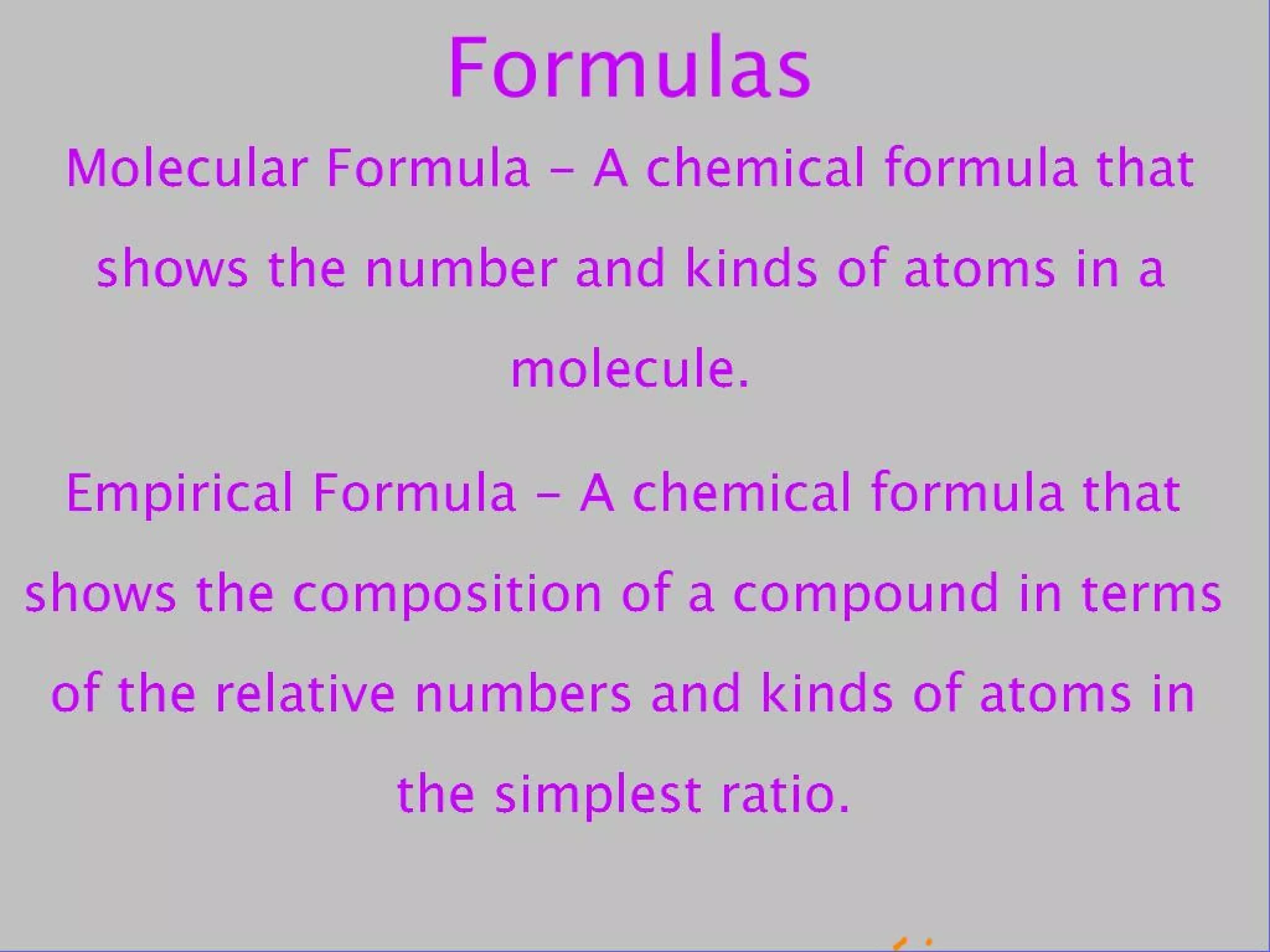 Percent Composition and Formulas