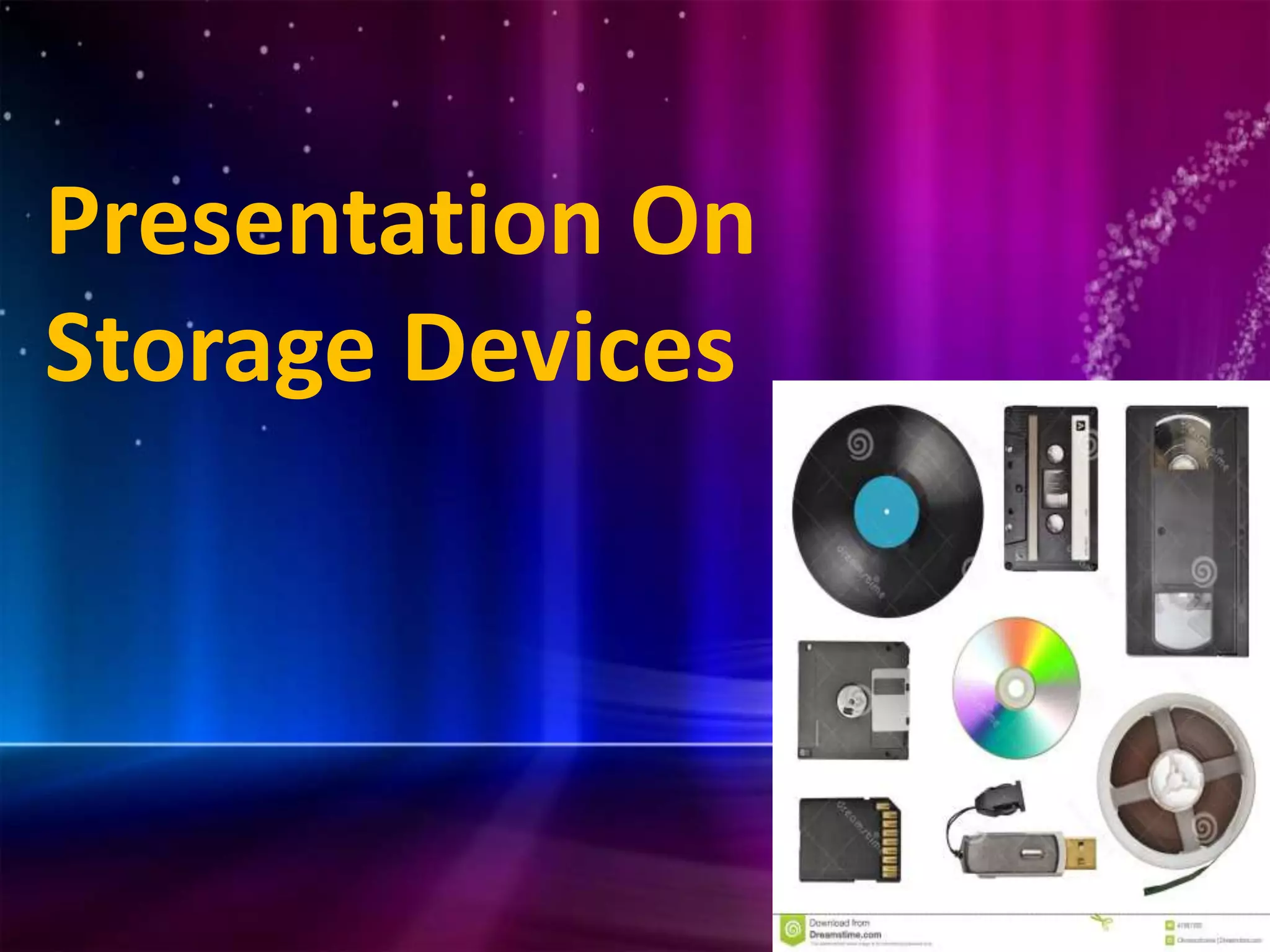 Presentation On
Storage Devices
 