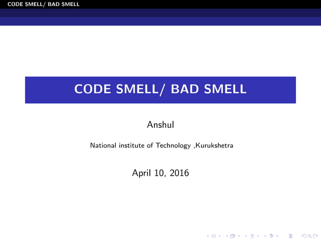 Code Smells and Its type (With Example) | PDF