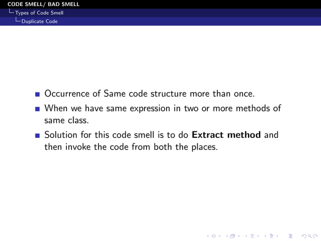 Code Smells and Its type (With Example) | PDF