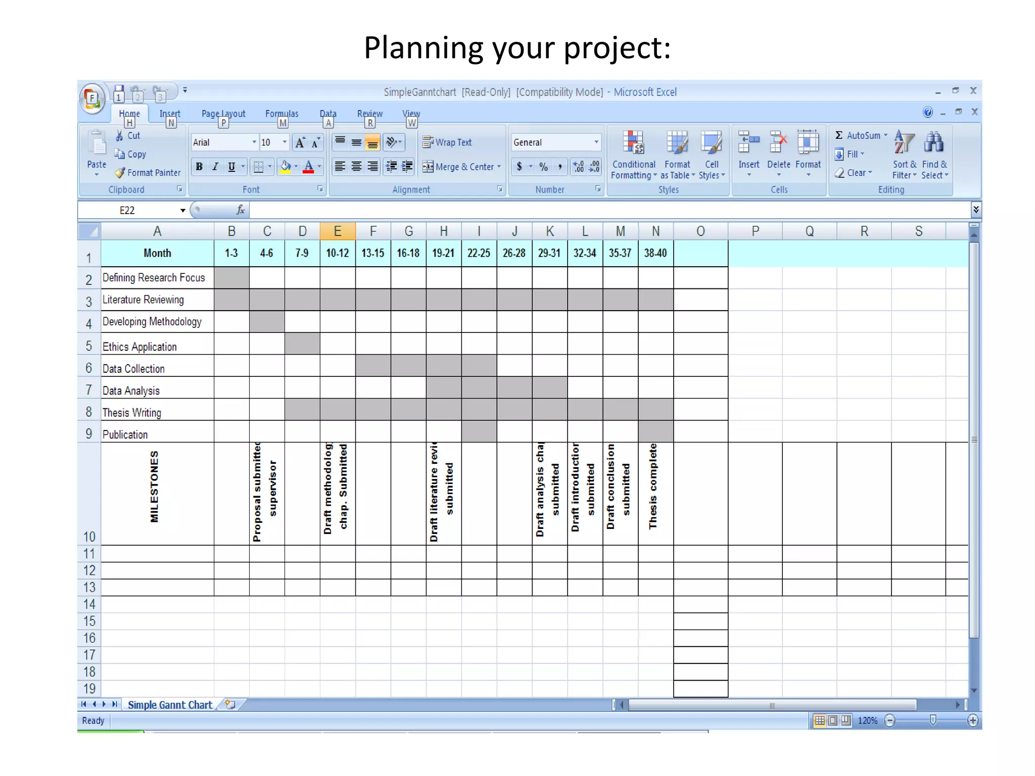 Planning your project:
 