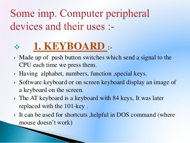 Computer peripheral or Peripheral Devices