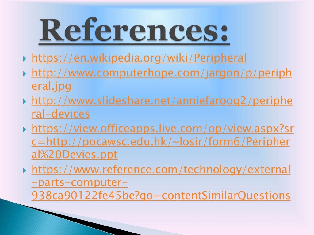 Computer peripheral or Peripheral Devices