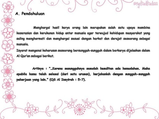 Menghargai Karya Orang Lain