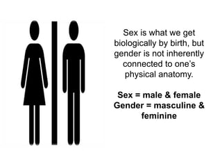 Gender;gender identity;gender expression;gender stereotyping;gender equity and equality