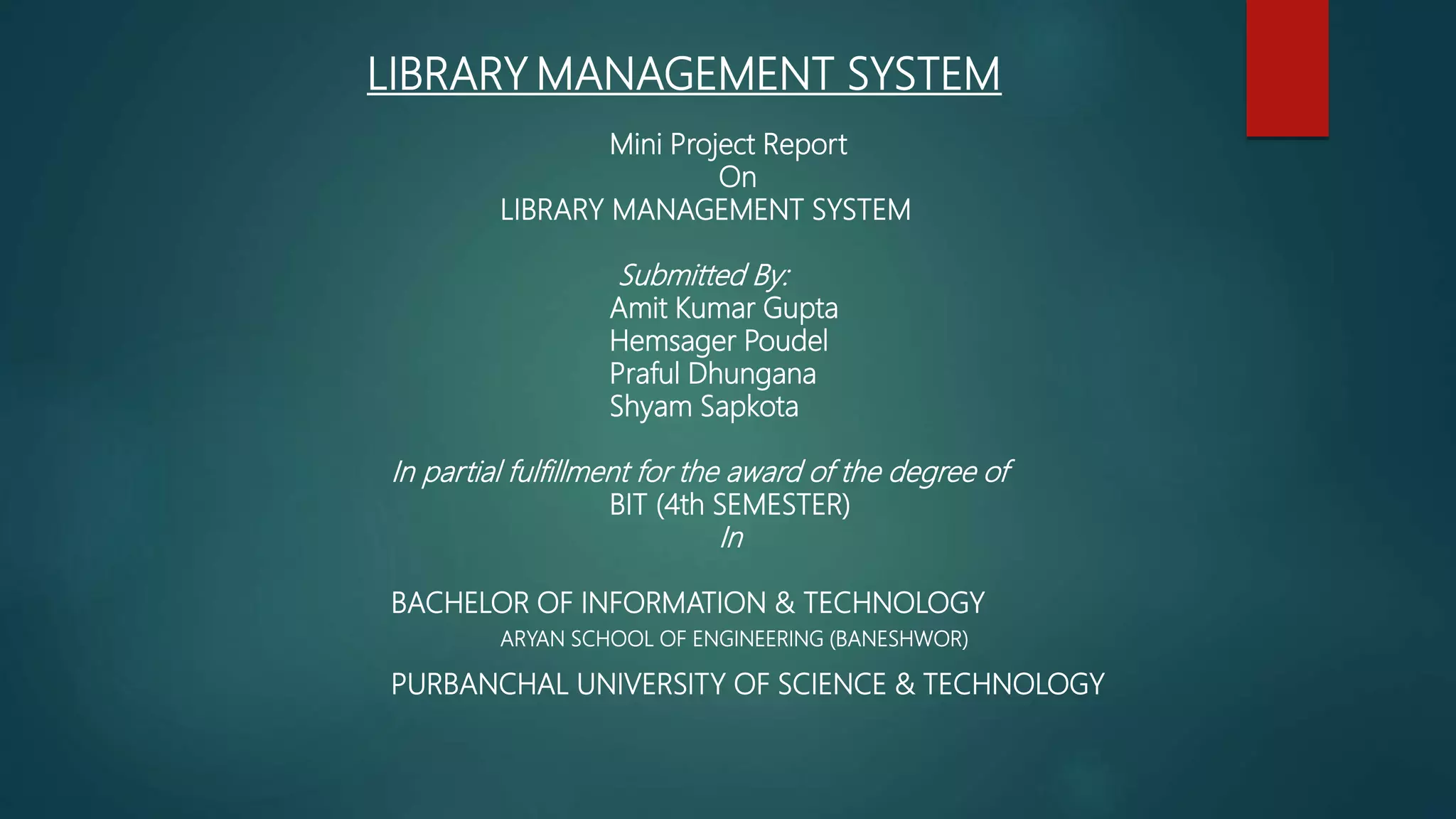 Report of Student management system | PPTX | Operating Systems ...