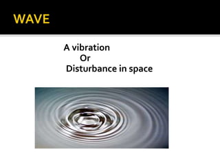 A vibration
Or
Disturbance in space
 