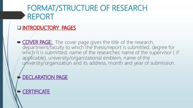 Structure of research report pdf picture