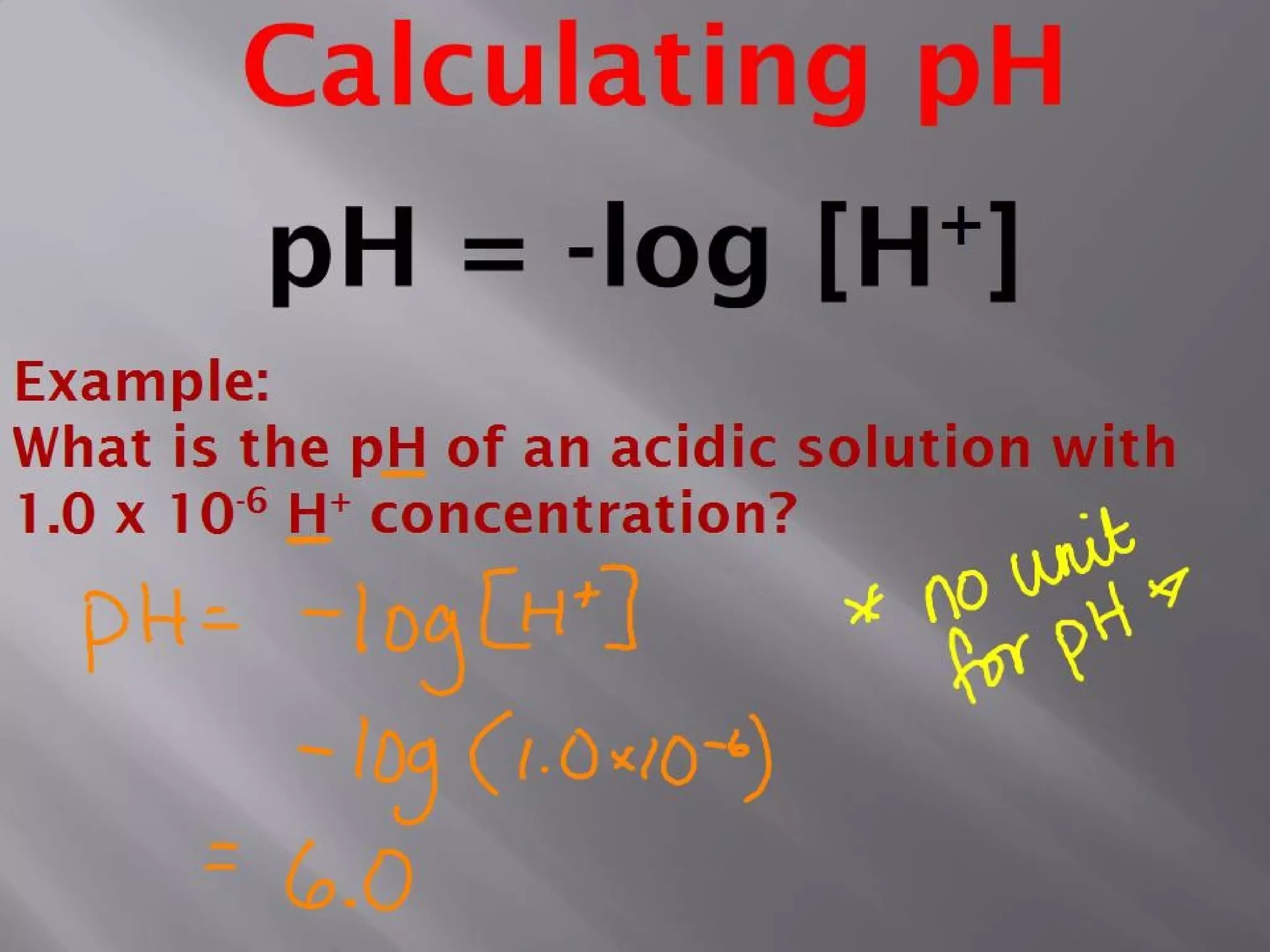 pH and [H+]