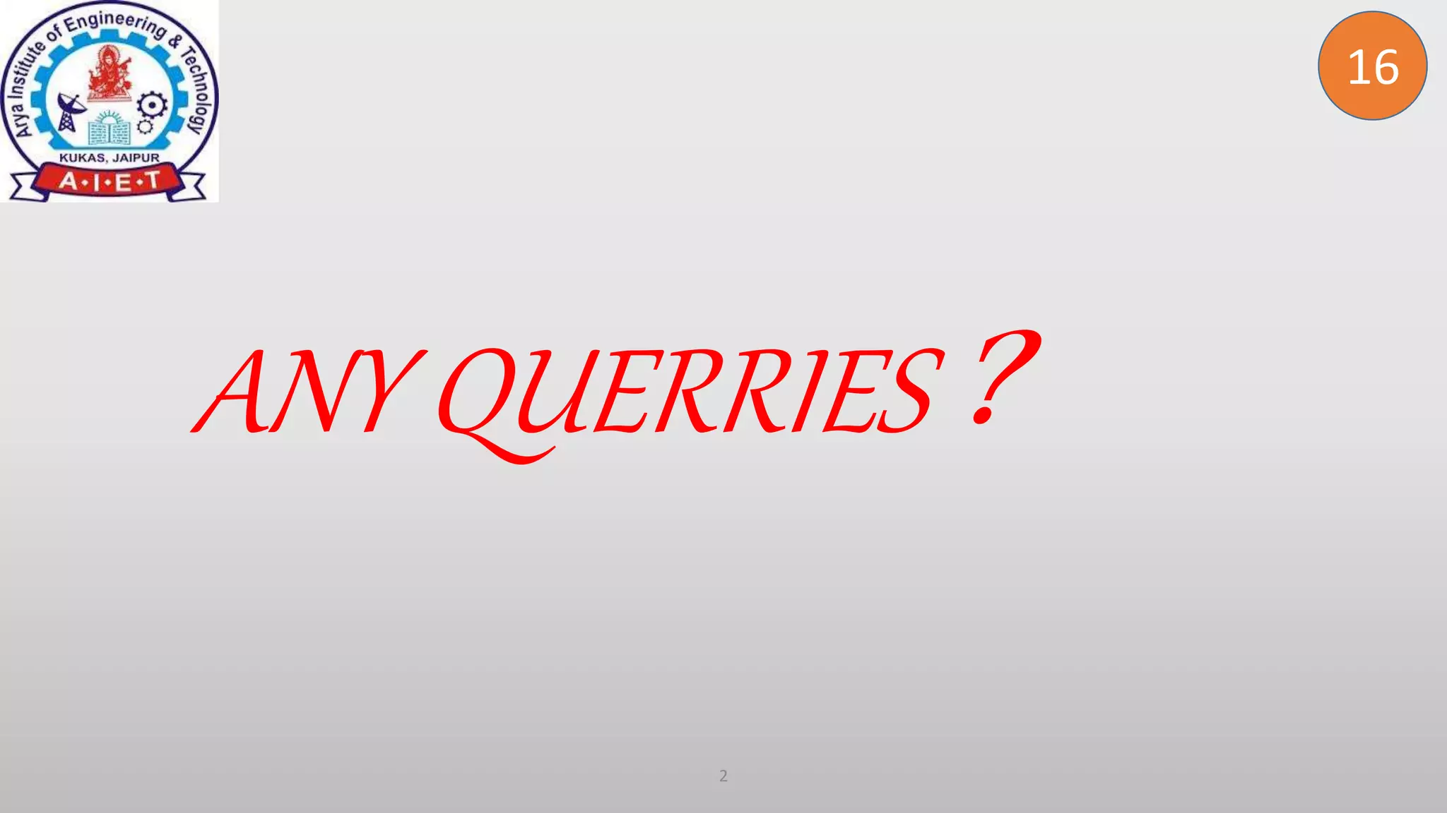 2
ANY QUERRIES ?
16
 